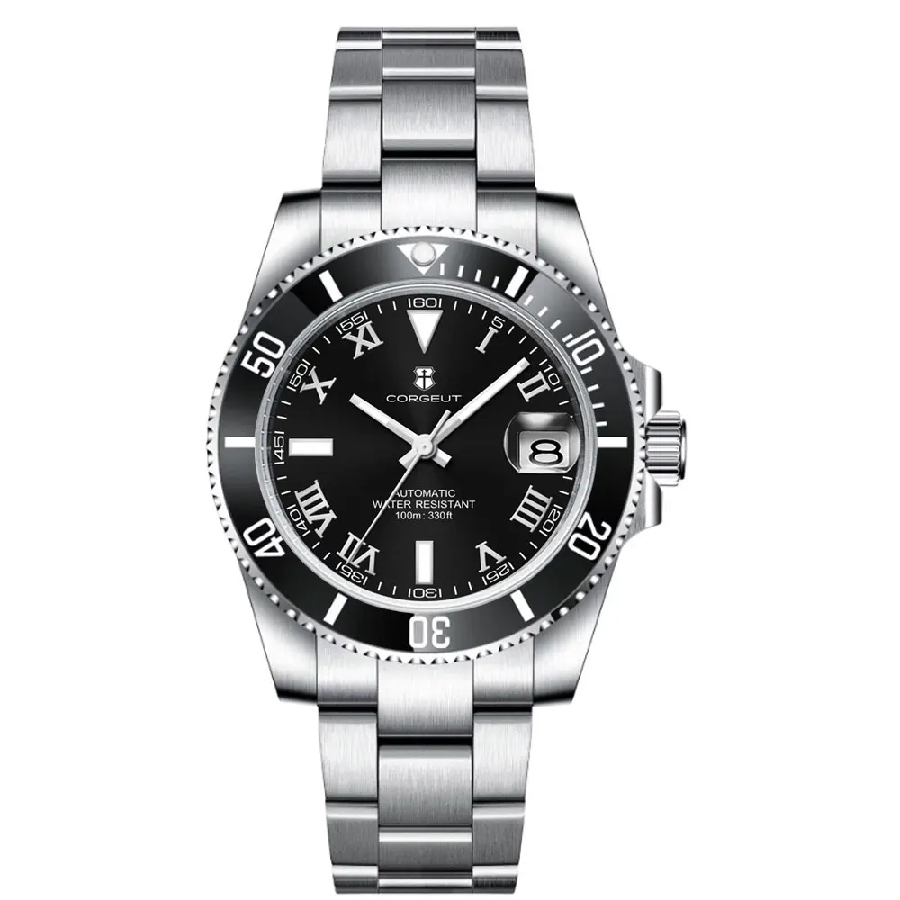 DIY Custom Automatic Watch Logo For Man High Quality NH35 Diving Mechanical Watches Sapphire Waterproof Ceramic Bezel 120 Click