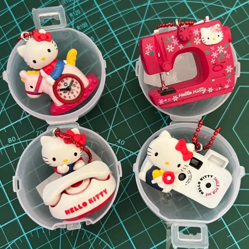 Echte Sanrio Hello Kitty Camera Wekker Nostalgische Hangers Blind Box 50e Verjaardag Ornament Cartoon Anime Speelgoed Cadeau
