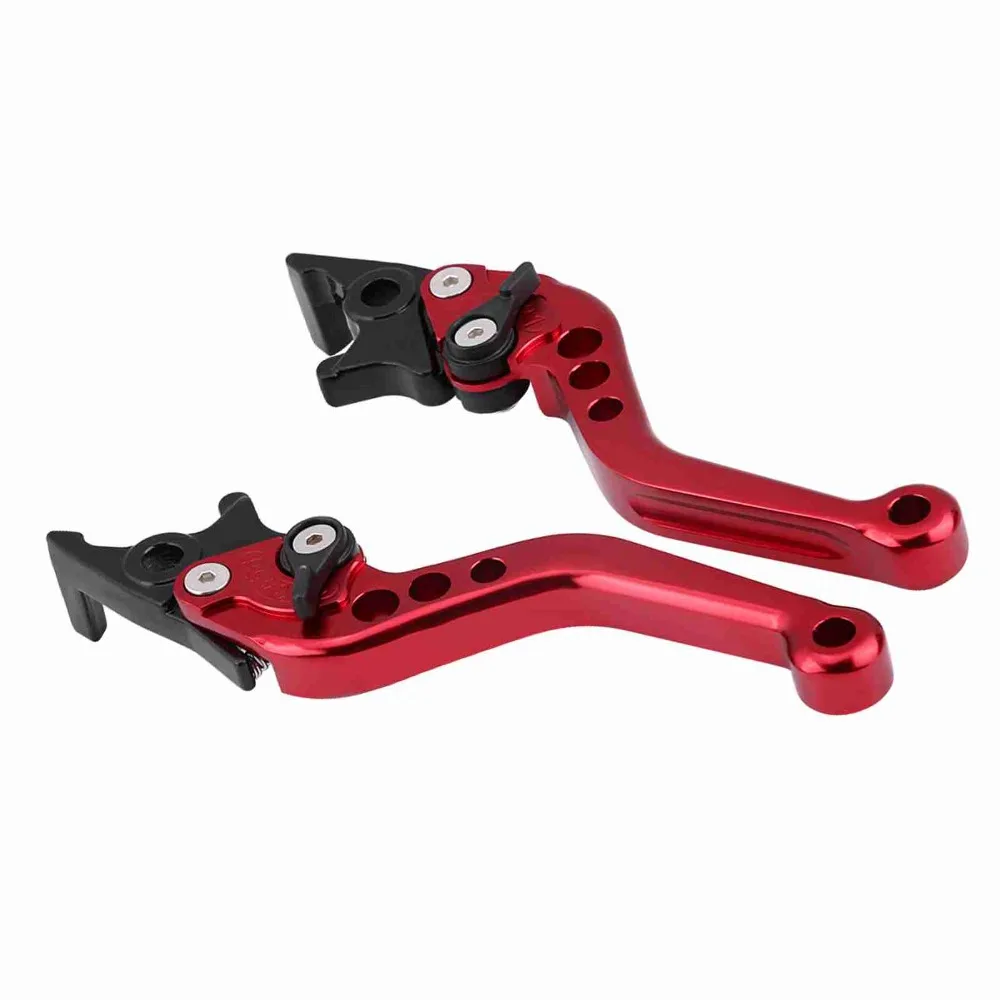2pcs CNC Aluminum Double Disc Brake Lever Red/Black 6-Position Adjustable Brake Clutch Levers Modified Brake Lever