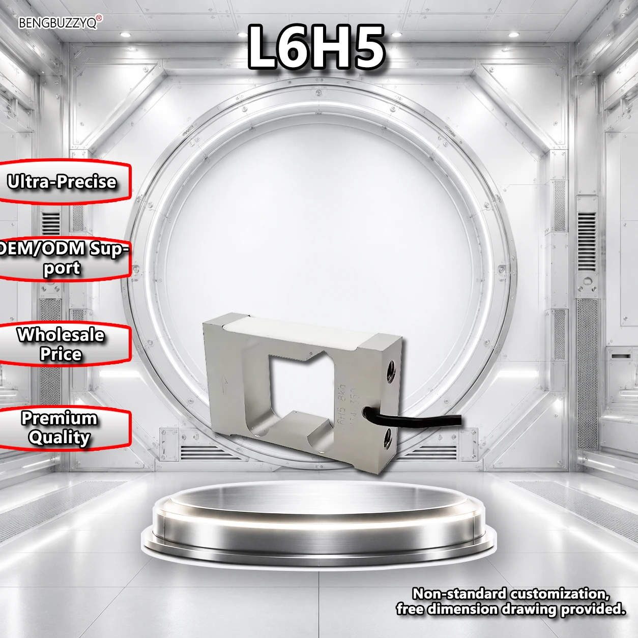 High Accuracy ZEMIC L6H5 Load Cell Aluminum Force Sensor Transducer 2.0mV/V with 0.17m Cable for DIY Electronic Scale