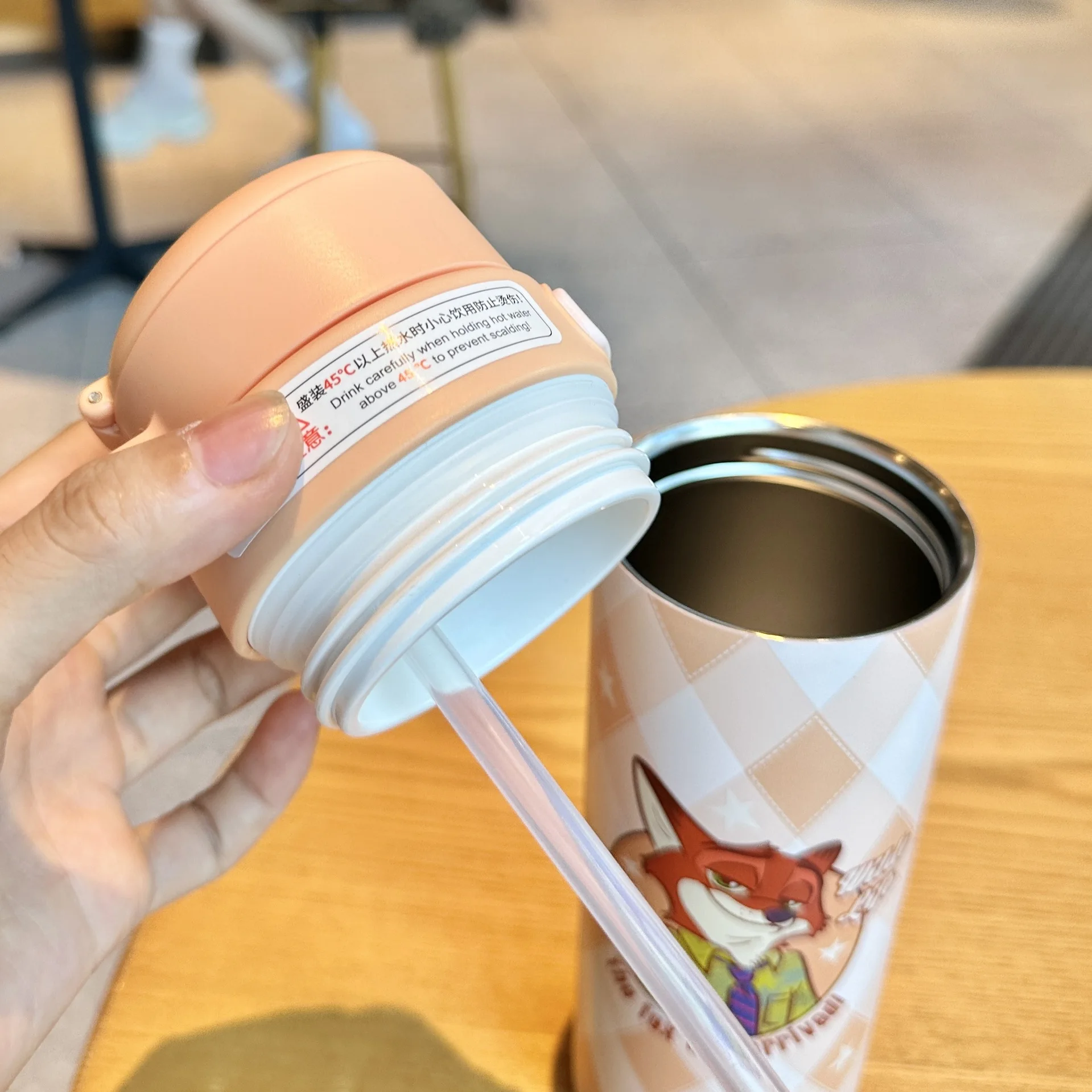 470 مللي ل Zootopia2 كوب ماء زجاجة تُرمُس مع القش الاطفال الصيف أنيمي كوب الفتيات الفتيان الرياضة في الهواء الطلق القدح هدية الكريسماس