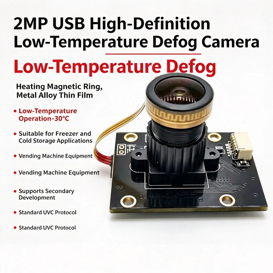 2MP 1080P Hd Camera Module Heating Film, Low Temperature Defog Usb Camera, Driver Free Uvc Protocol Refrigerator Vending Machine