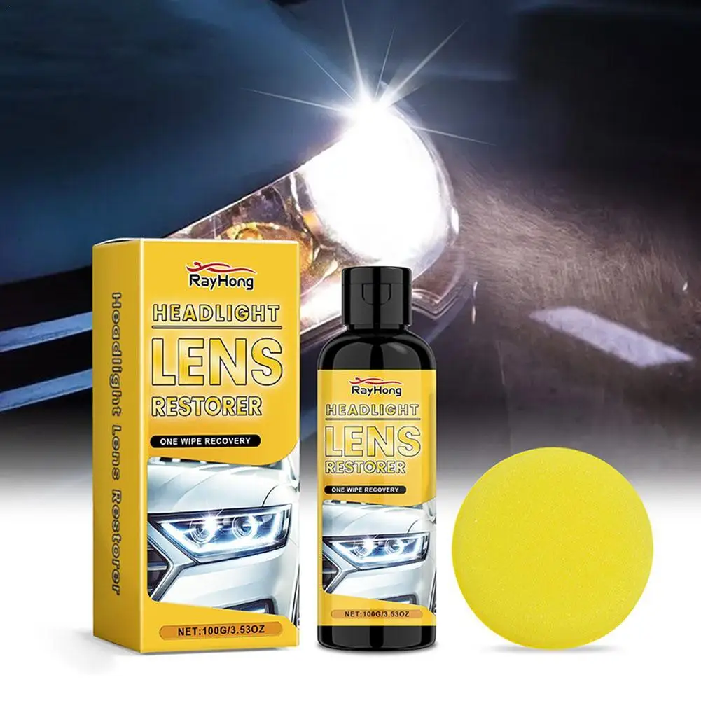 Car Headlight Restoration Polishing Kits Headlamp Scratch Remover Repair Cleaning Paste Remove Oxidation Headlight Polish Liquid