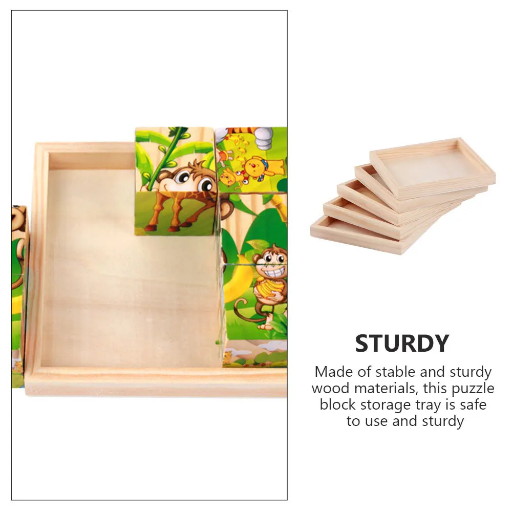 

5Pcs Wood Tray Compact Size Fits All Pieces Easy to Handle and Store Perfect for Daily