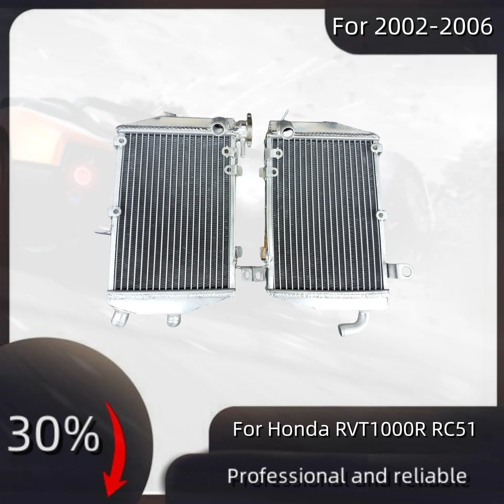 

For 2002-2006 Honda RVT1000R RC51 RVT 1000 R All Aluminum Radiator Cooler Cooling Coolant 2002 2003 2004 2005 2006 L and R