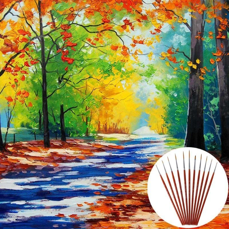 J78A 11pcs/set Professional Detail Paint Brush Fine Pointed Tip Miniature Brushes For