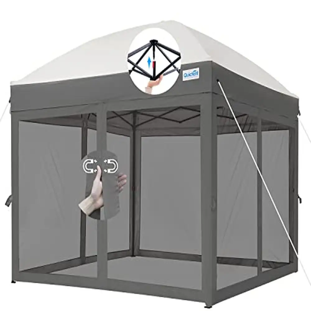 10x10 Pop-up-Bildschirm Hauszelt mit 4 magnetischen Türen einfache Einrichtung wasserdicht & UV-Schutz tragbare Baldachin Camping und Outdoor