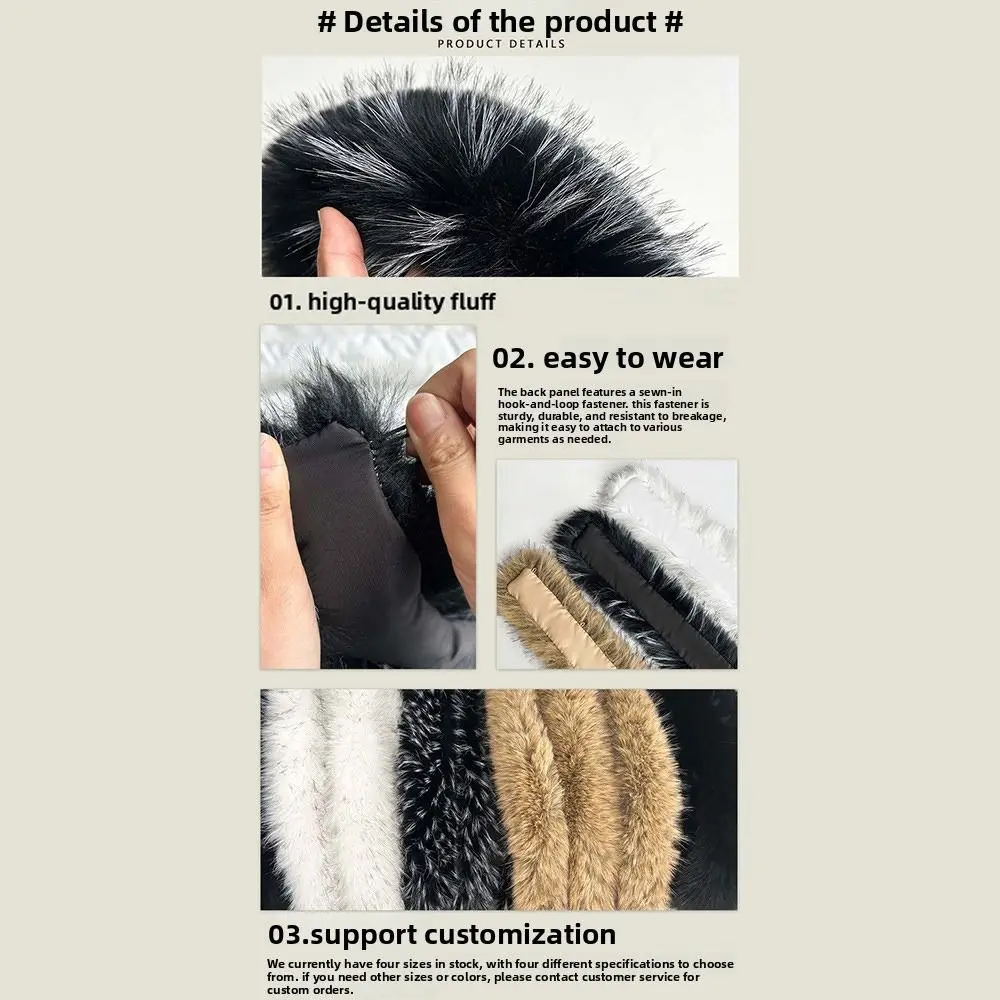 Lengthened Scarf Faux Fur Collar Thickened Fur Windproof Design Fur Collar Cape Mink-Style Fur Handmade Trim Warm Fur Collar