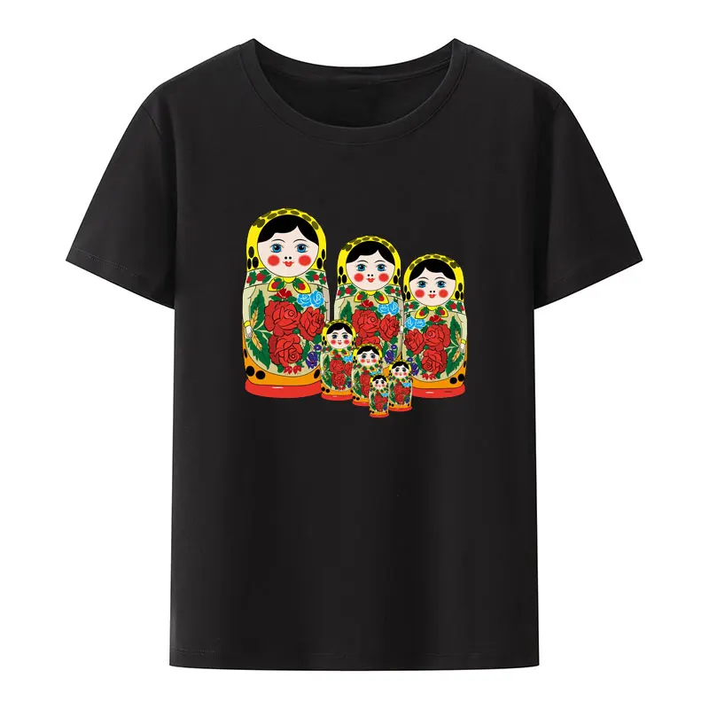 Funny Matryoshka Doll Modal Print T Shirt Unique Russian Culture Aesthetic Streetwear Men Women Street Fashion Camisetas