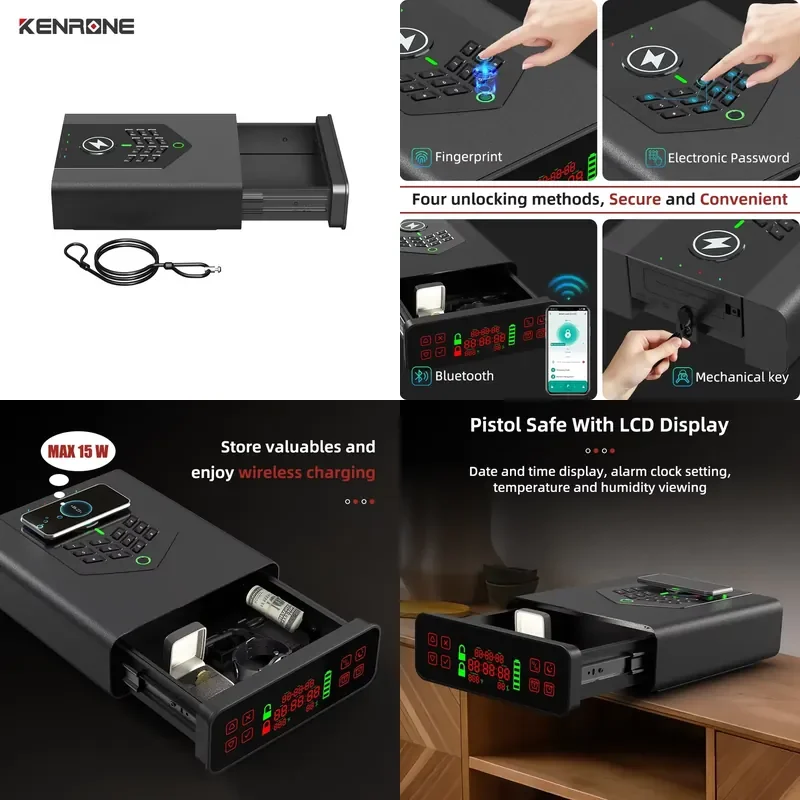 2026 Smart Fingerprint Security Box with USB Charging and Digital Lock Professional Safe with Timer for Home or Office