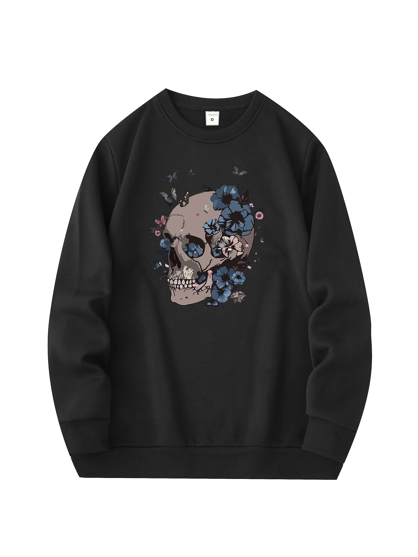 Suéter de cuello redondo para hombre, sudadera cómoda informal y diaria, chaqueta con estampado de Calavera, nueva moda