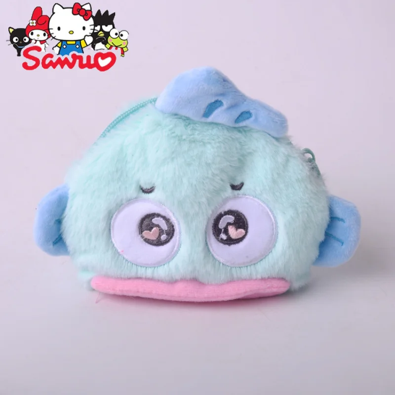 Cute Creative Kirby Sanrio Ugly Fish Cartoon Doll Headphone Bag Coin Purse Pendant Toy Keychain Schoolbag Decor Kid Birthday 9cm