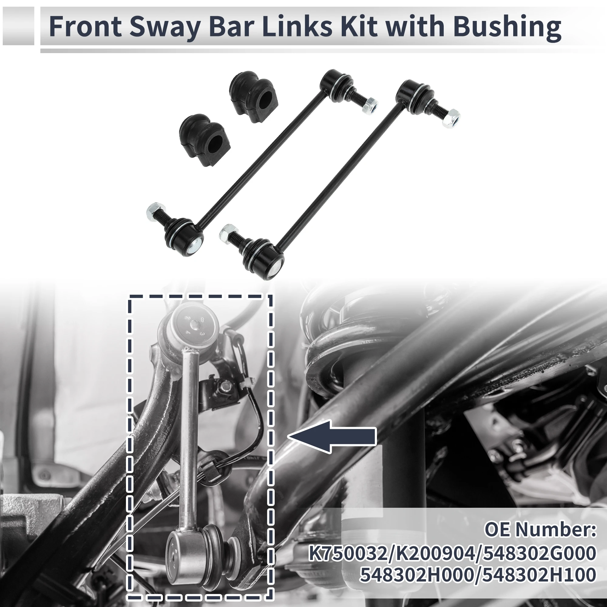 

UXCELL Front Stabilizer Bar Links with 2 Pcs Bushing for Kia Forte No.K750032 1 Set