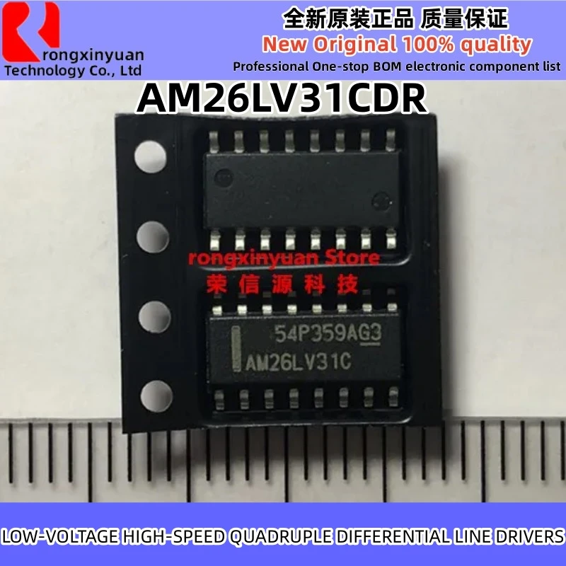 10Pcs AM26LV31CDR AM26LV31C AM26LV31 SOP-16 LOW-VOLTAGE HIGH-SPEED QUADRUPLE DIFFERENTIAL LINE DRIVERS Original New 100% quality