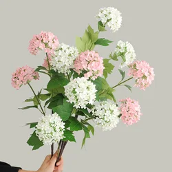 3 Heads Artificial Hydrangea Bouquet Silk Floral Artificial Flowers for Home Wedding Party Decor Photography Props