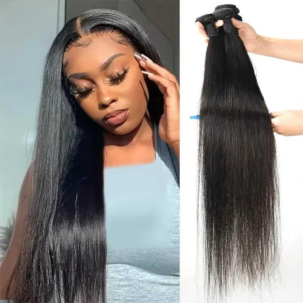 Queenlike 30 32 inch Raw Indian Straight Hair Bundles 10A 34 36 38 40 Human Hair Bundles Top Quality Hair Extensions for Women