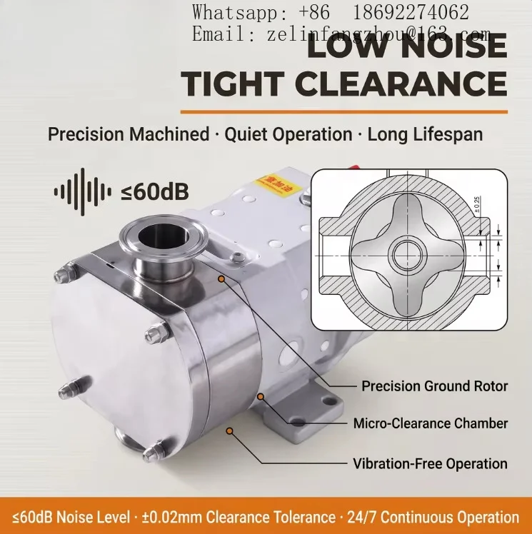 Electric Sanitary Stainless SS304 SS316L Screw Pump Head Food Grade High Pressure Tri Clamp Hose Barb CIP OEM Pro Kit