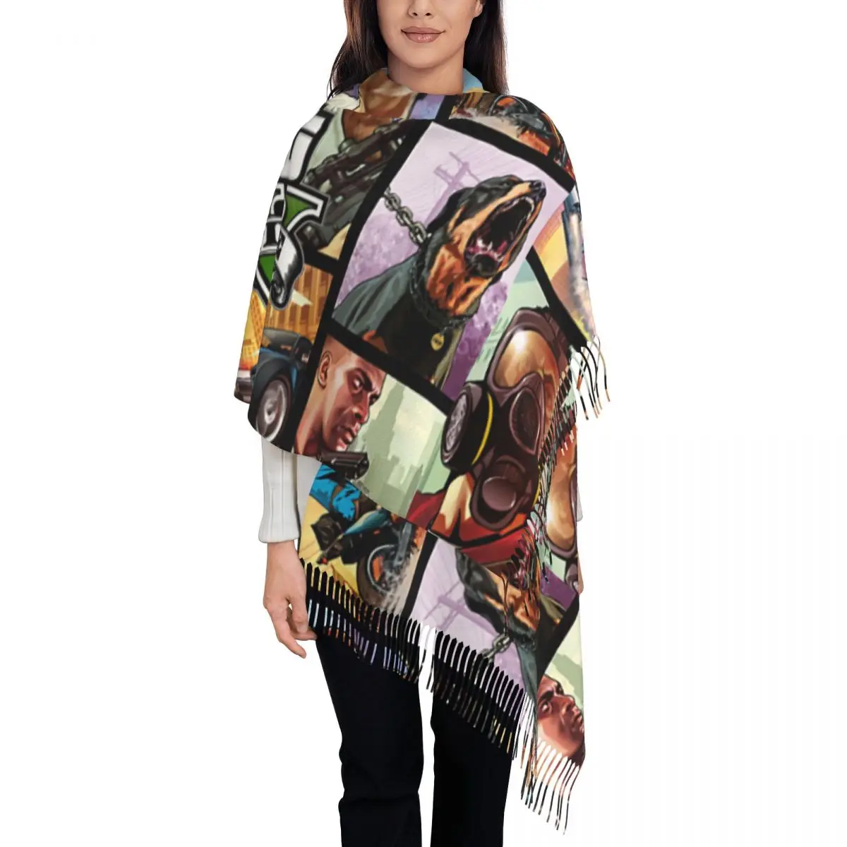 Customized Printed Grand Theft Auto V On Steam Scarf Men Women Winter Fall Warm Scarves Video Game GTA Shawls Wraps