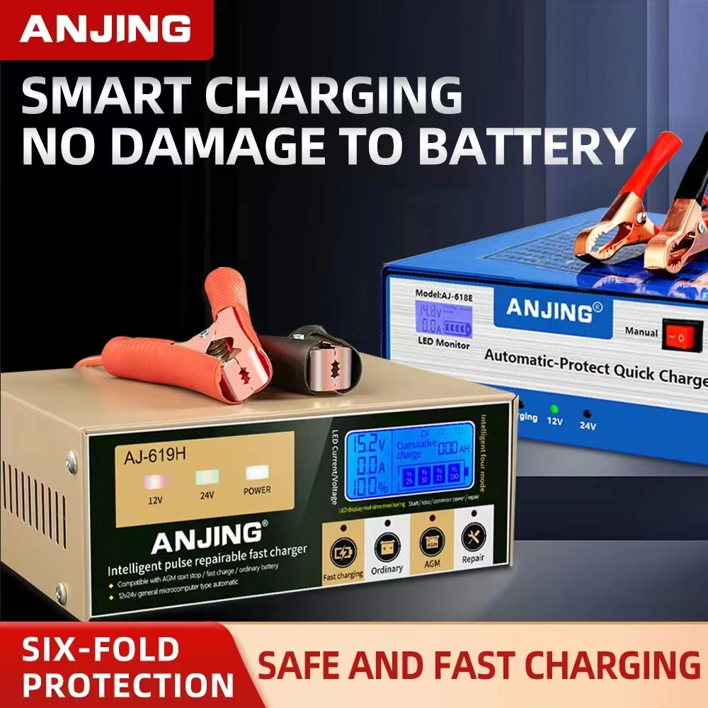 

XOJOX Battery Charge Device 12V/24V Fully Automatic Battery Charger for Car SUV Truck Boat Motorcycle 260W Power Smart Pulse