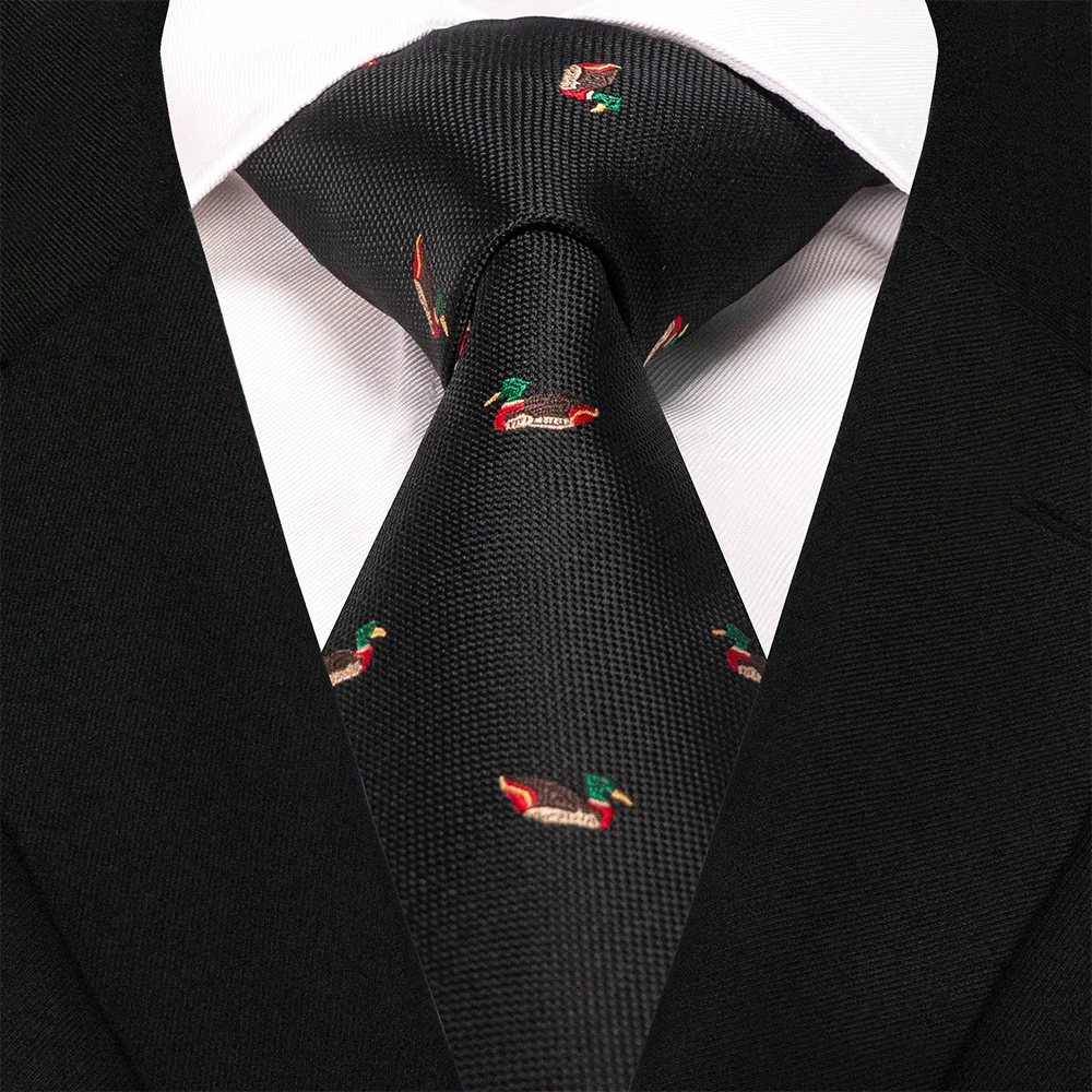 EASTEPIC 8 cm rot-blaue Jacquard-Krawatten für Herren, Herren-Krawatte, hochwertiges Accessoire, Geschäftsgeschenk, Fuchs, Drache, Flamingo, Schnecke, Ente, Tier – Detail 31