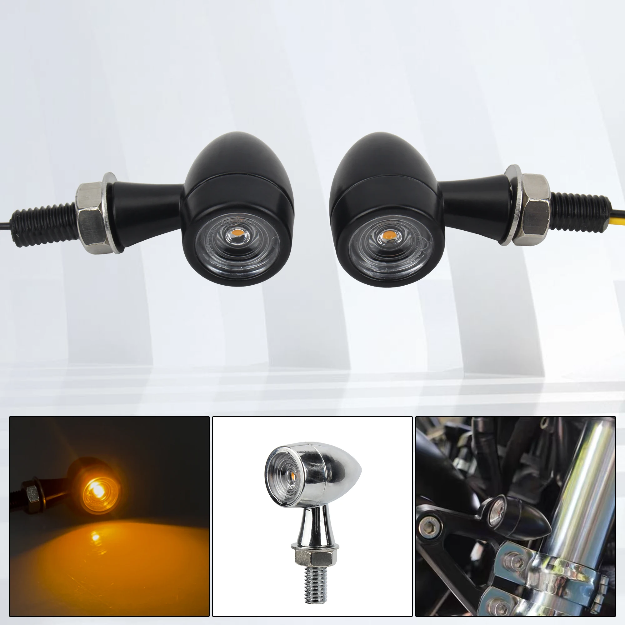

Motorcycle Bullet Mini LED Turn Signal Light Moto Flashing Clignotant For Honda Yamaha BWM Suzuki Kawasaki Universal Accessories