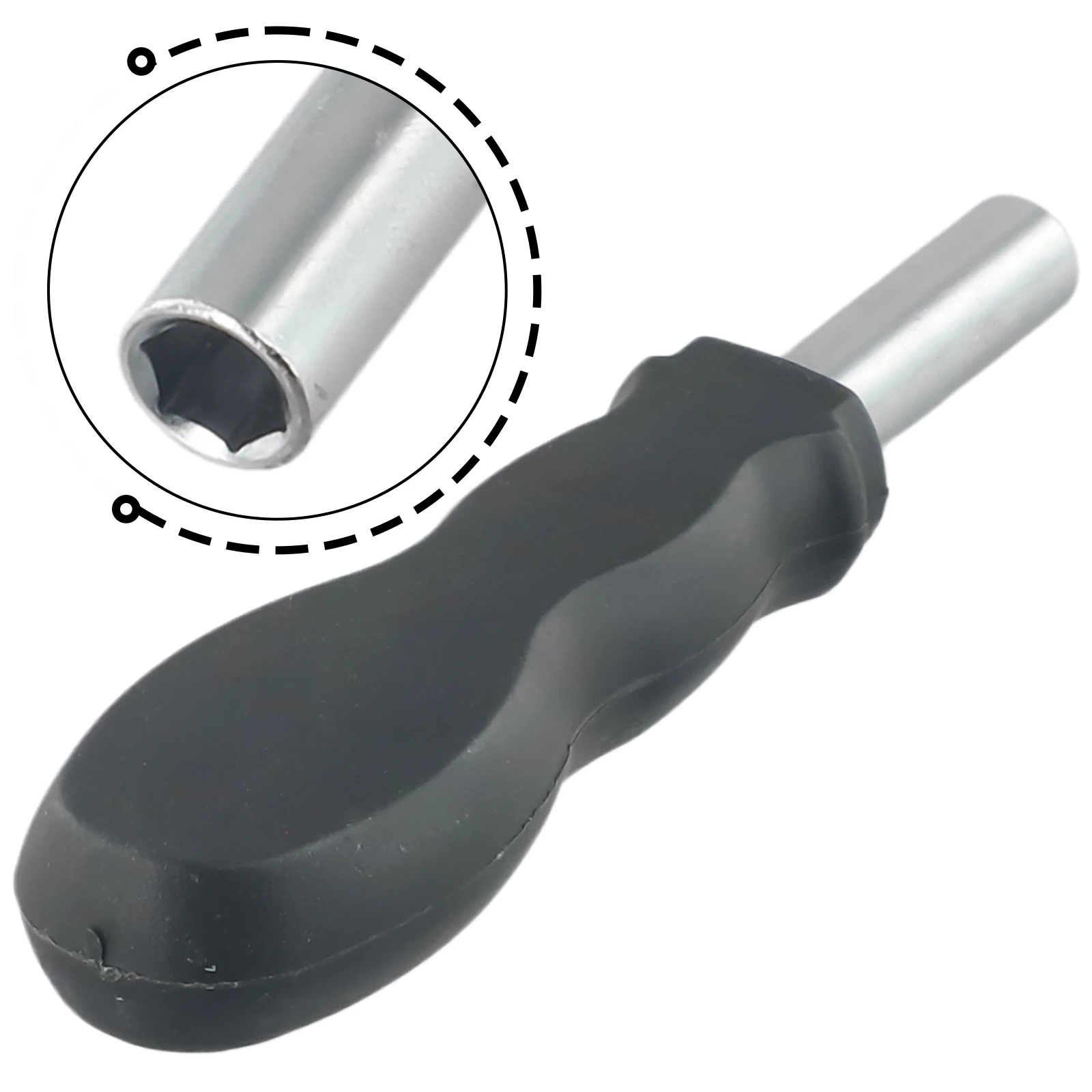 6.35 مللي متر لينة قبضة المطاط سداسية 126 مللي متر مفك بت تمديد مقبض أداة أدوات كهربائية للكهربائي جودة عالية