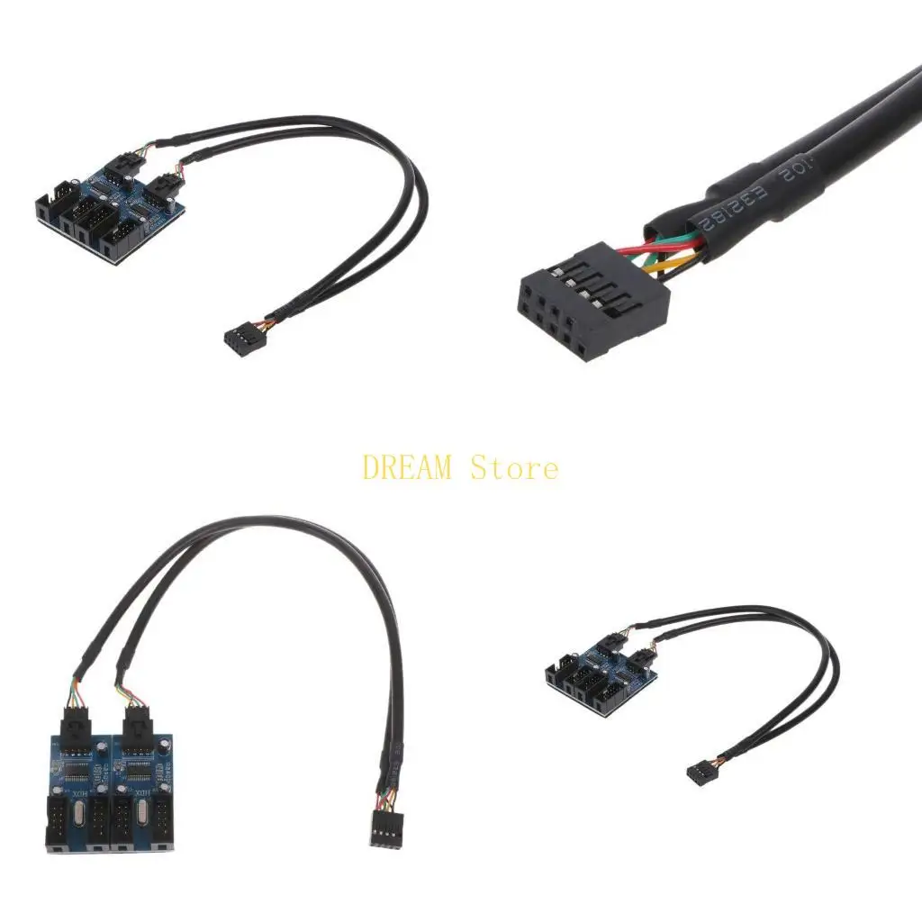 

Компьютерная печатная плата, набор микросхем, расширенный расширитель, корпус для ПК, внутренний 9-контактный USB 2.0, от 1 до