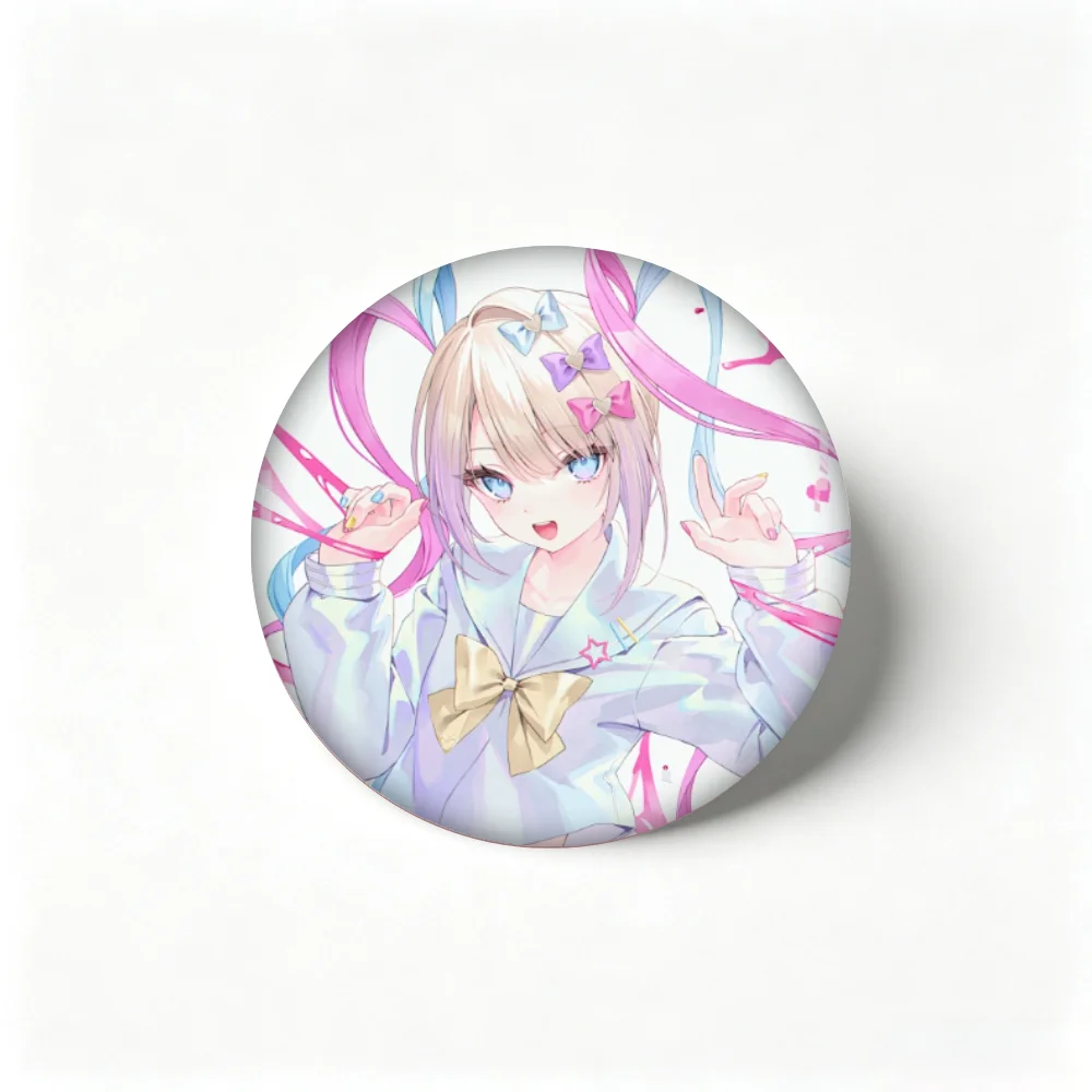 Badge Needy Streamer Overload Omgkawaiiangel Brooch, Round Cartoon Pin for Backpack Clothes Gift
