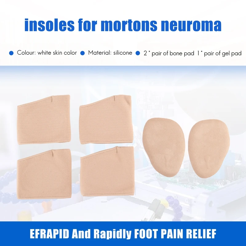 Almofadas de manga metatarsiana MYMF-2 pares de almofadas de bola de pé e 1 par de almofada de gel para antepé para metatarsalgia, bolhas, callos, neuro