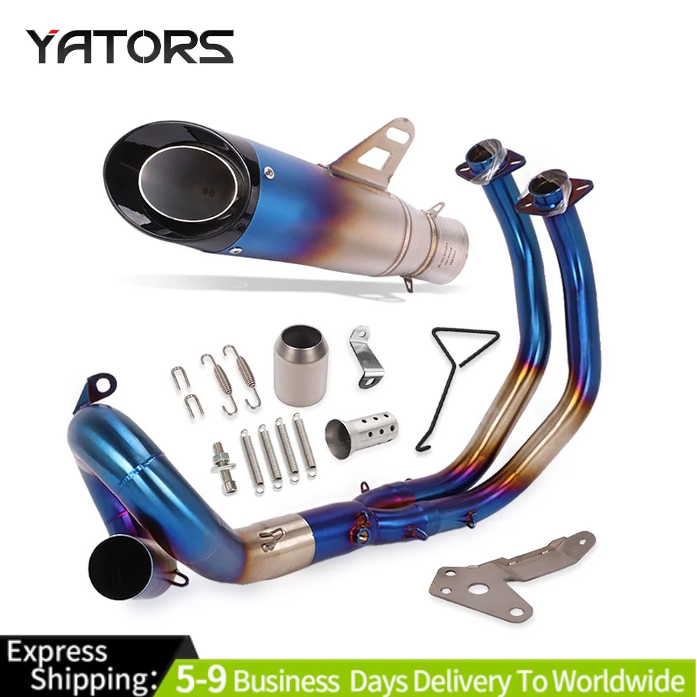 

For YAMAHA MT07 FZ07 2014-2025 Slip on Exhaust Manifolds Link Pipe Muffler Tips Exhaust Systems Exhausts Pipes