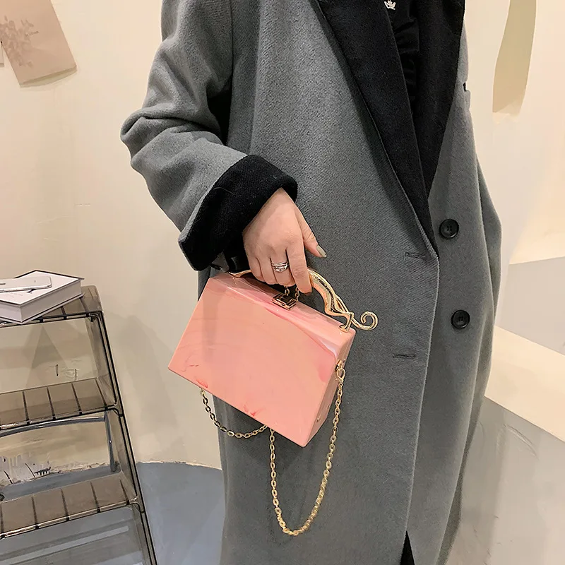 Fashion Acrylic Handbags for Women Trend 2024 Color Evening Box Square Bag Female Unusual High Quality Luxury Woman Shoulder Bag