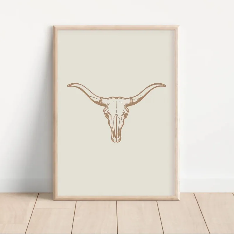 1pc frameless Canvas Painting Western Cowboy Hat Cowgirl Boots Boho Modern Minimalist Poster and Prints Canvas Painting Wall Art