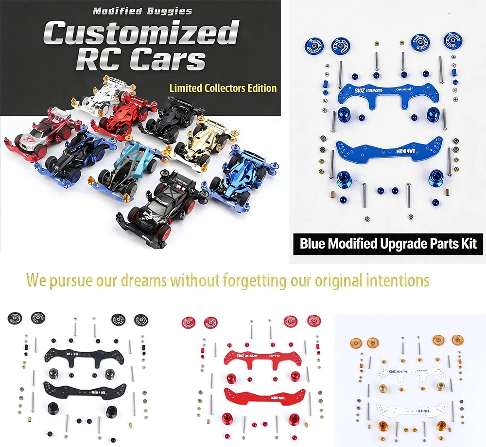 MA/AR Chassis Upgrade Kit with FRP Rollers & Dampers, Fiberglass Reinforced Plastic Tuning Set for Tamiya Mini 4WD Car Models Up