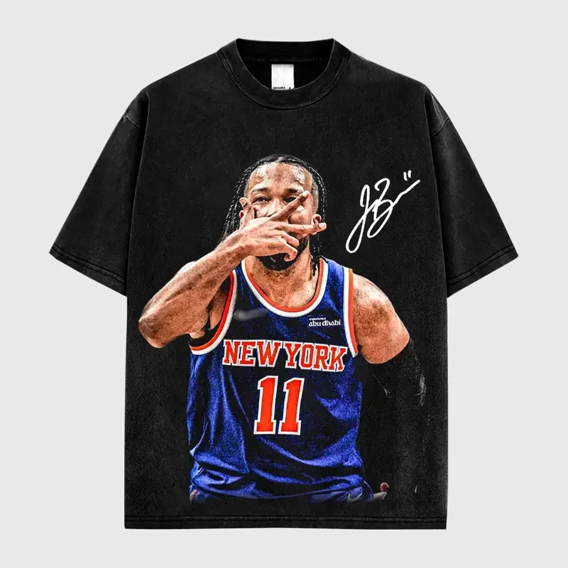 Men's 100% Cotton Jalen Brunson 11 Short-Sleeve Round Neck Classic Graphic T-Shirt - Premium, Brunson Burner, Captain Clutch, Wonder Boy, Love Knicks Nation Fan Game Day Fit