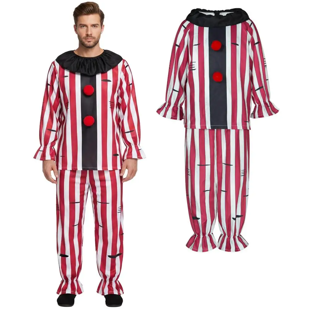 Déguisement Clown Rayé Rouge et Blanc Adulte – photo 3