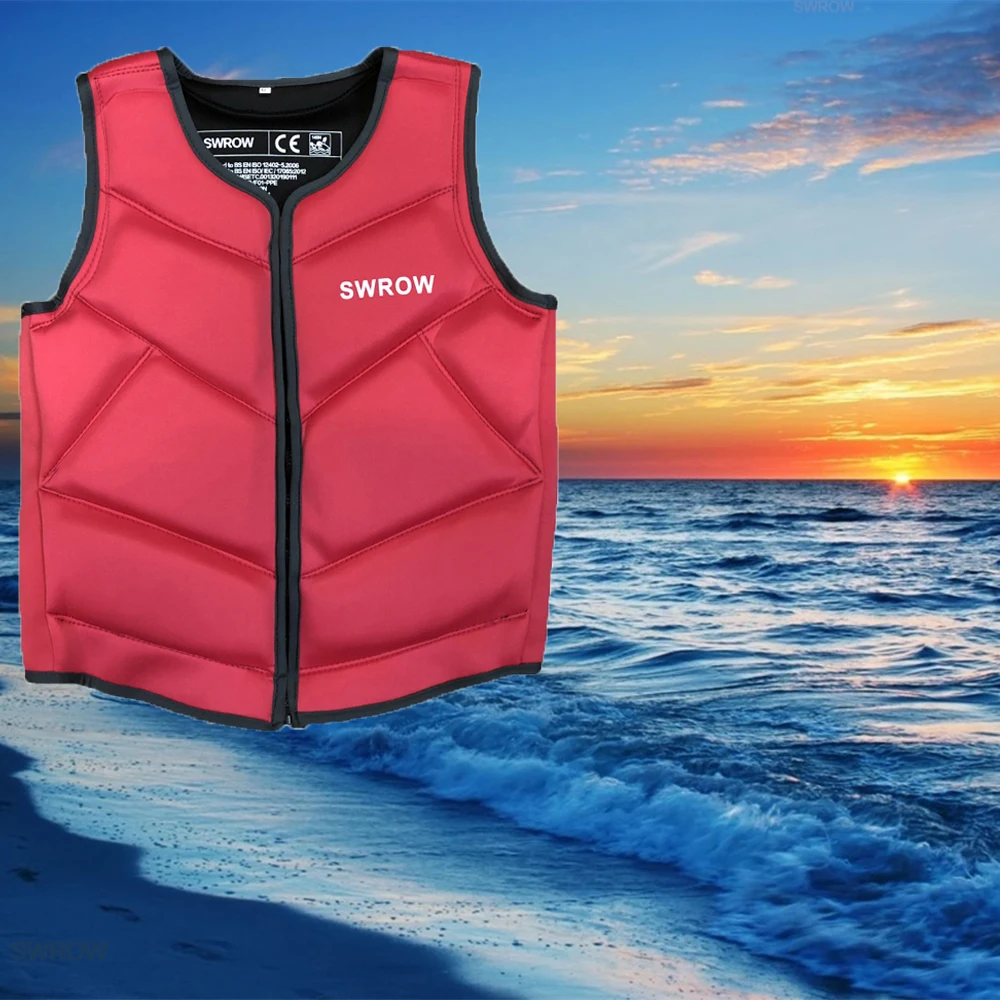 SWROW Neoprene Life Jacket Adult Child Buoyancy Vest Water Sports Swimming Rowing Rafting Fishing Surf Kayak Life Jacket 2022