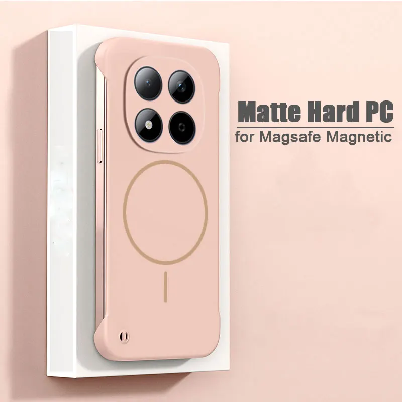 Ultra Thin Frameless Magnetic Case For Xiaomi Redmi Note 15 14 Pro Plus Note 13 5G Note 12Pro Magsafe Hard PC Matte Cover Shell