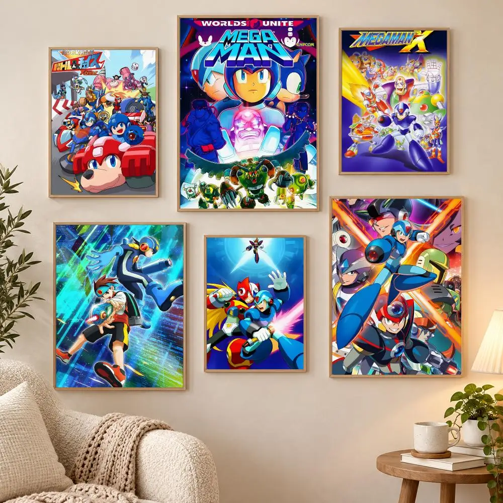 R-Rockman Megaman X Zero Anime Poster Waterproof HD Modern Peel And Stick Wall Decor Living Room Dorm Garage
