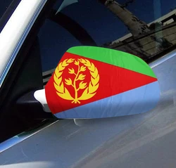 Directly Delivery 2 Pcs Free Size Four-way stretch fabric  Erithnia Eritrean Flags Car Mirror Cover