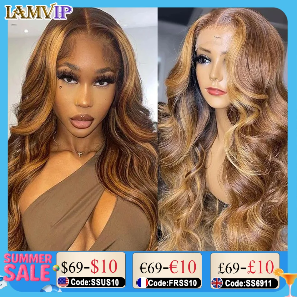 

CE13x4 13x6 Hd Lace Frontal Wigs 30 32 Inch Colored Wigs body Wave Wig Highlight Ombre Lace Front Wig Human Hair For Black Women