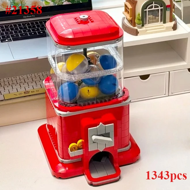 

Капсульный торговый автомат 21358, наборы строительных блоков, совместимые с деталями Lego, подходят для рождественских подарков, 1343 детали