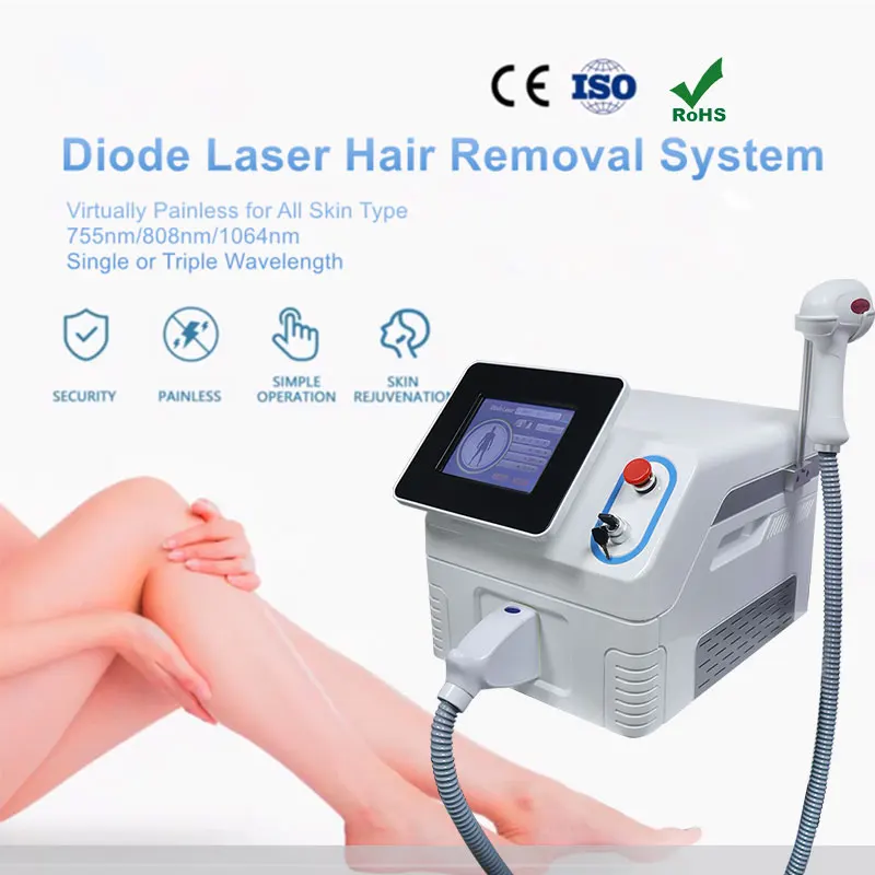 OEM ODM Portable Epilation Definitive Permanent Hair Remover Epilator Diy Diode Laser 755 808 1064 Hair Removal
