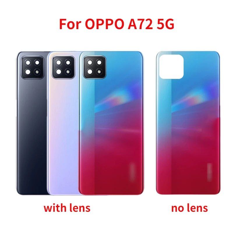 

Новая задняя крышка для Oppo A72 5G DYM20 PDYT20, Крышка батарейного отсека, задняя панель, задняя крышка корпуса с фотоэлементами, запасные части