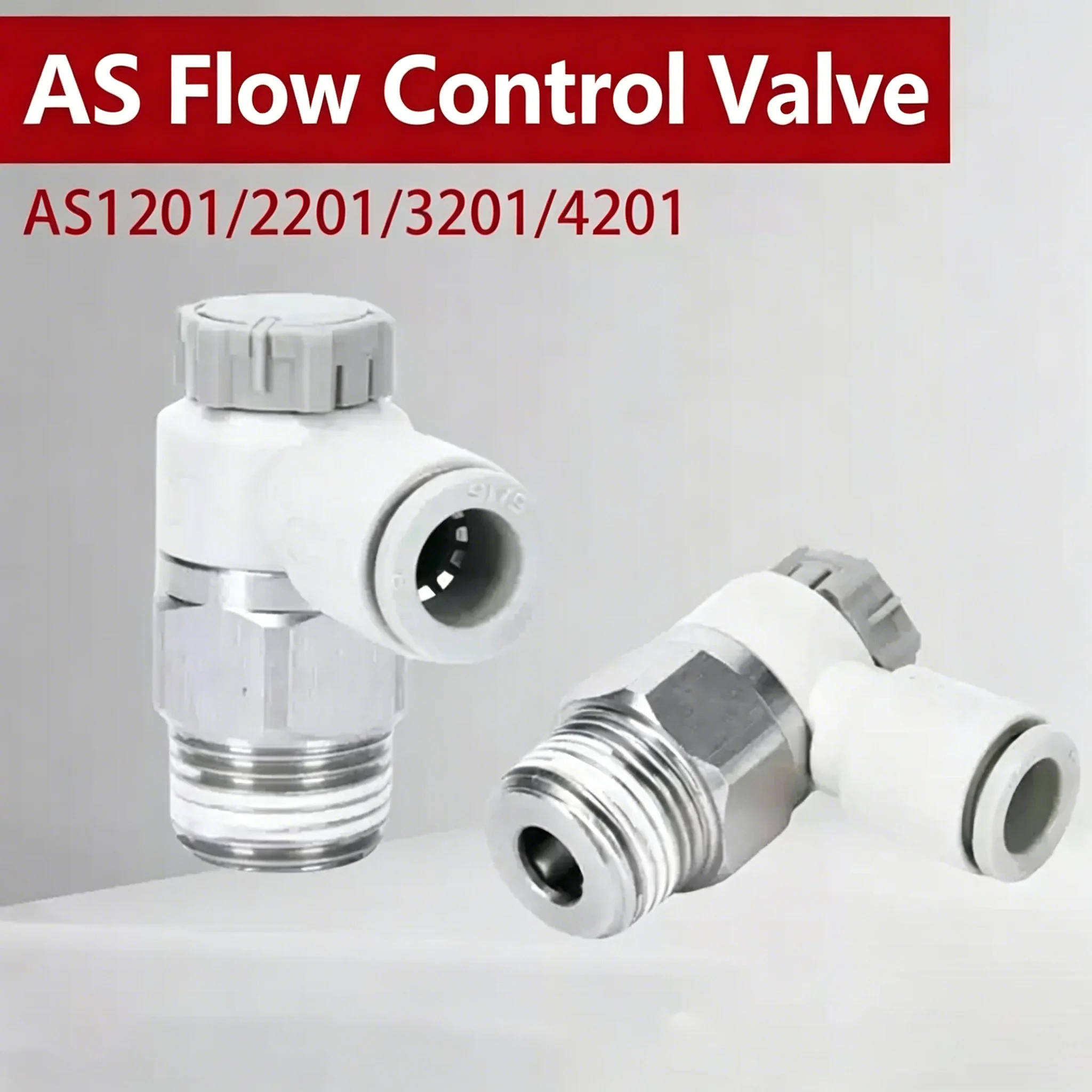 10Pcs Speed Controller With One-touch Fitting Meter-out Throttle Valve Pneumatic Fitting AS1201F AS2201F AS3201F