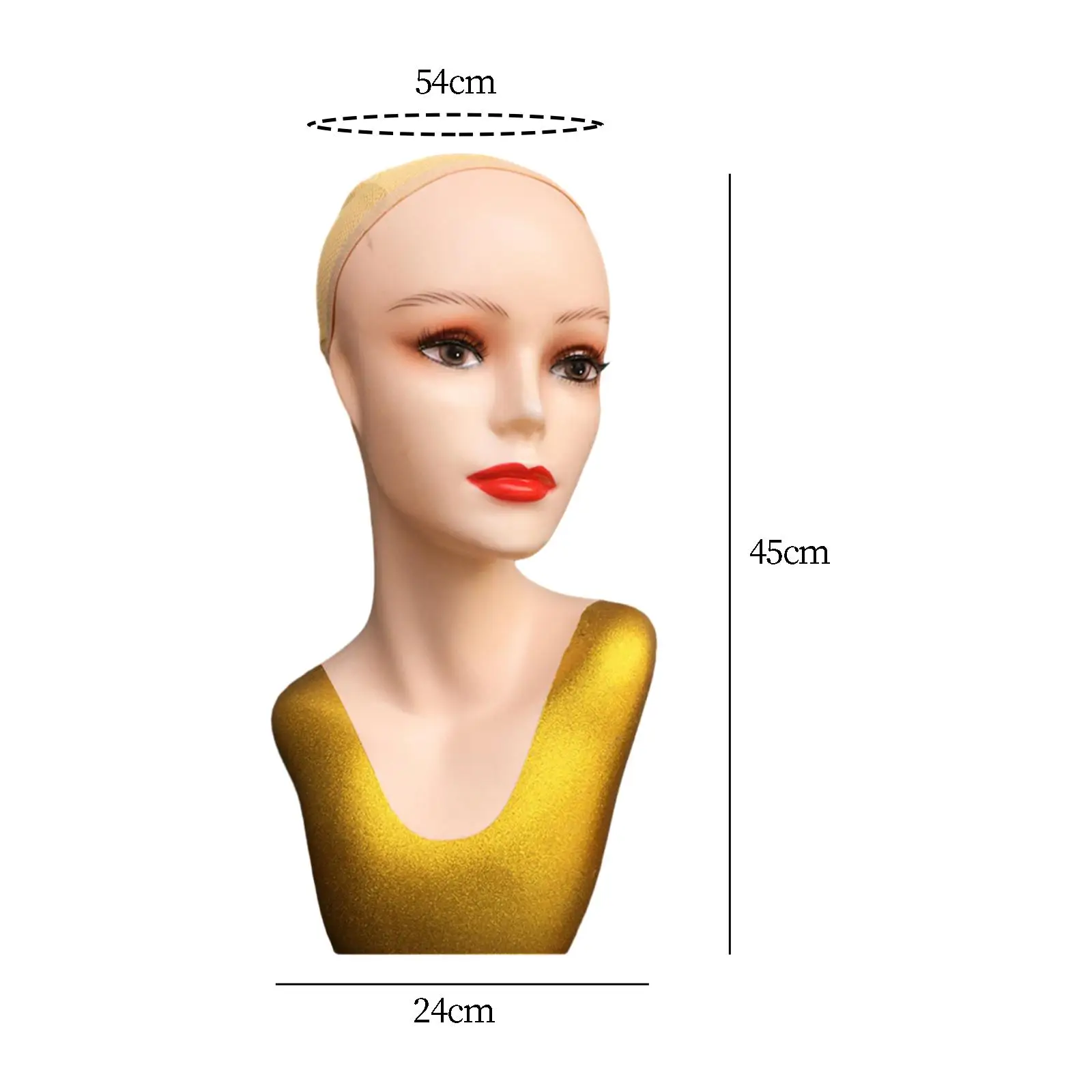 Makeup Female Bald Mannequin Head Wigs Display Model Multifunctional for Wigs Making Styling Necklace Hats Personal Commercial