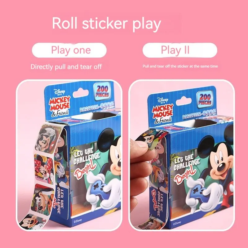 Disney Kids Cartoon Stickers Cute Elementary School Student Roll Stickers Kindergarten Bonus Stickers One Piece Dropshipping