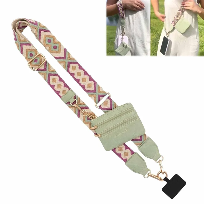 Correa para teléfono con bolsa con cremallera, correa con Clip y Go para teléfono con cartera cruzada, correa para teléfono cruzada