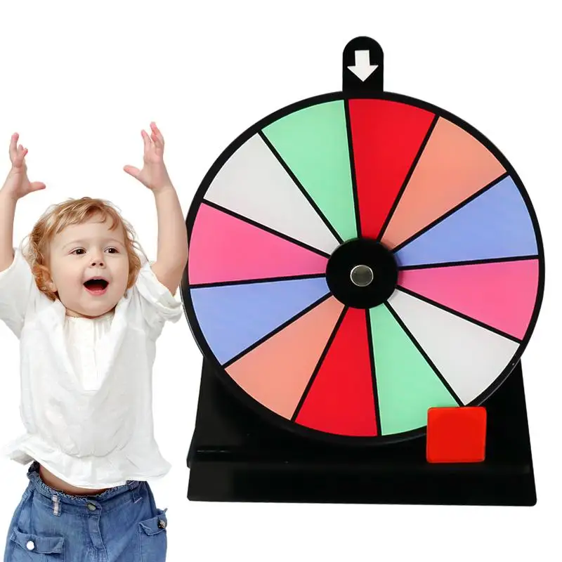 Prijzenrad Antislip Wiel Van Fortune Game Spinner Met Standaard Uitwisbaar Acryl Board Roulettewiel 12Slots Tafelblad Prijzenwiel