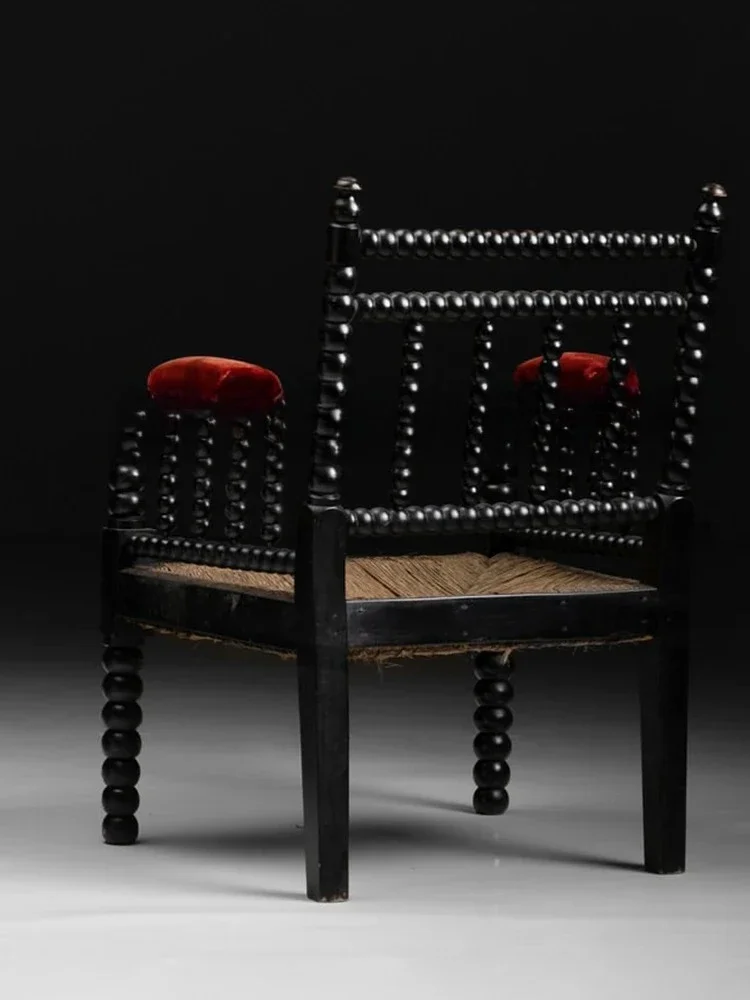 منتصف القديمة الصلبة الخشب كرسي الروطان الفرنسية الرجعية أريكة واحدة غرفة المعيشة الروطان عارضة مسند الذراع مسند الظهر كرسي #5