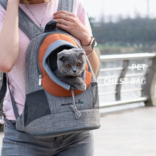 Mochila frontal portatil para gatos bolsa de viaje transpirable para perros pequenos cachorros suministros de transporte para mascotas al aire libre S M L AliExpress